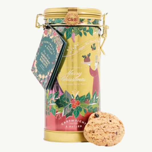 Christmas Pudding Biscuits in Musical Tin 200g