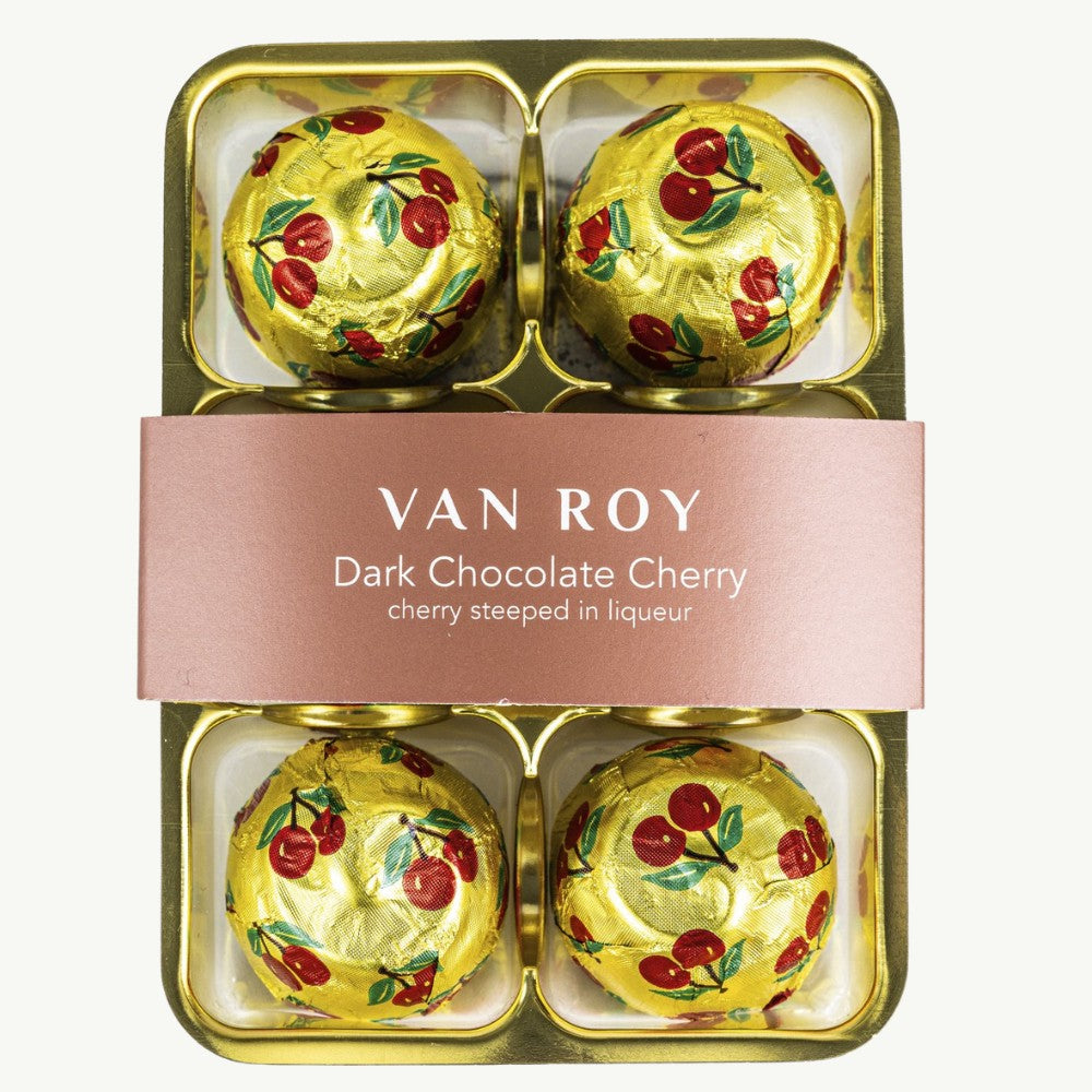 6 Pack of Van Roy Foiled Cherry Liqueur Truffles