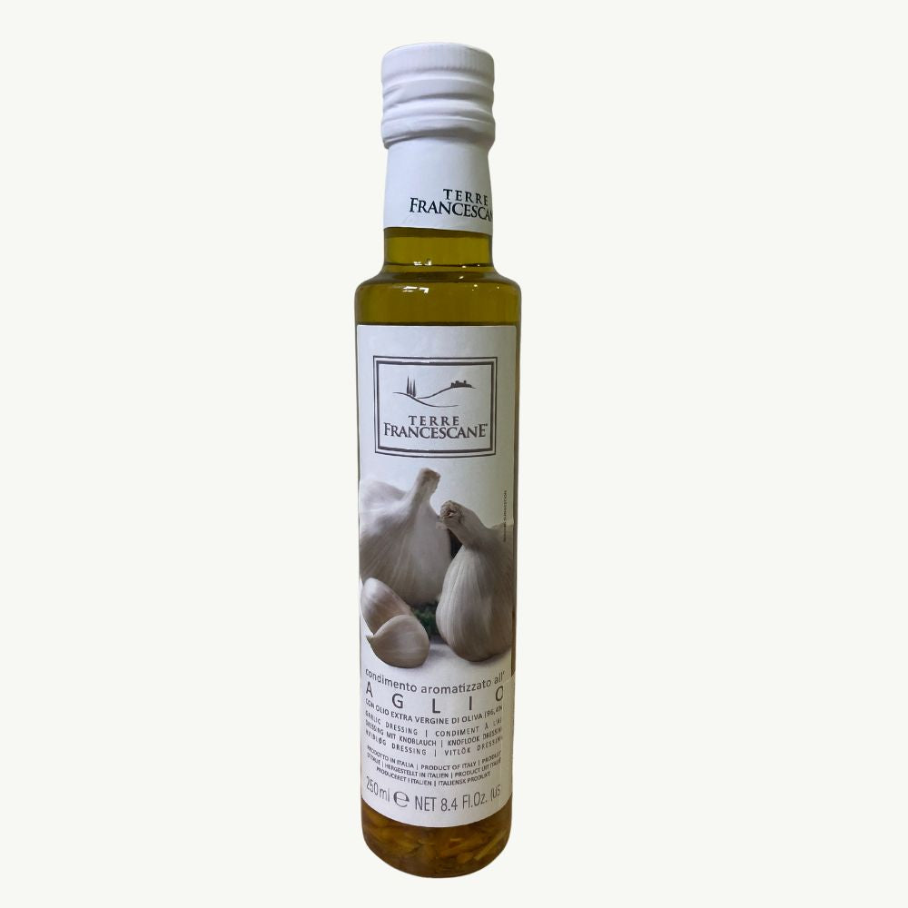 Olio Extra all'Aglio, Extra Virgin Olive Oil Flavoured with Garlic, from Terre Francescane (250ml)